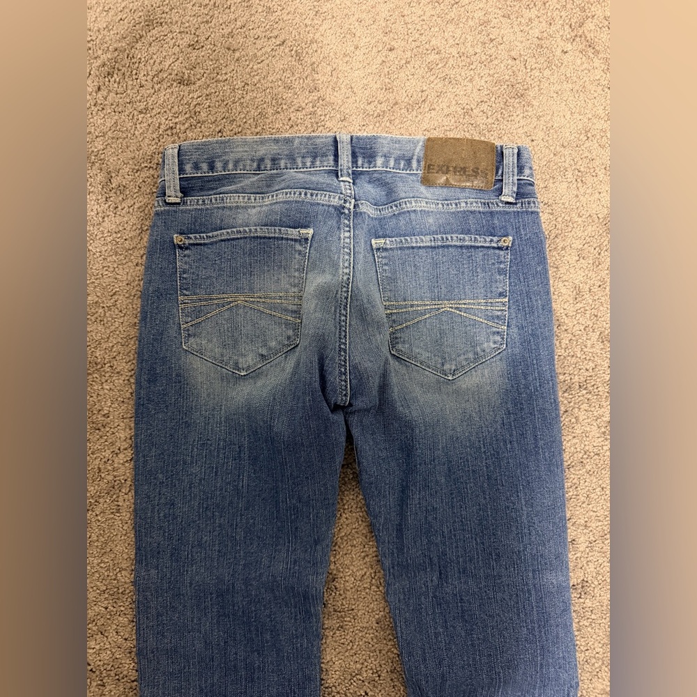Express Men's Light Blue Slim Fit Skinny Leg Jeans - Picture 6 of 8